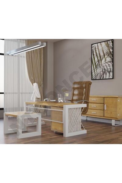 NT Concept Ntconcept Rose Doğal Ahşap Dörtlü Ofis ve Çalışma Odası Takımı-140...