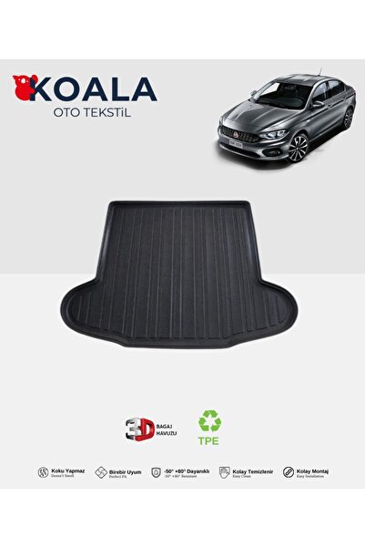 KoalaOtoTekstil Fiat Egea Sedan (2015 ve Sonrası) 3d Bagaj Havuzu