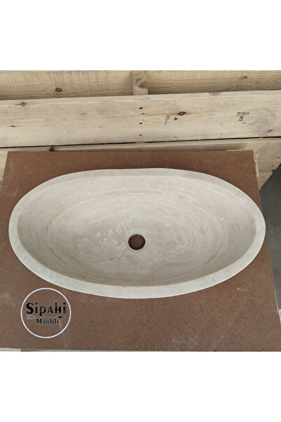 SİPAHİMARBLE Traverten Tezgah Üstü Oval Lavabo