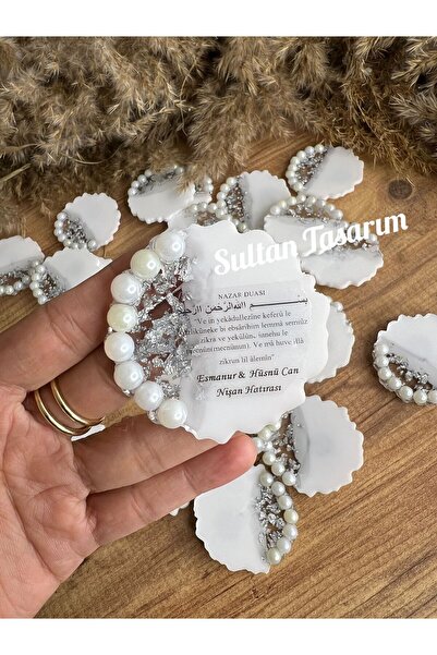 Sultan Tasarım 6 Cm- 20 Adet Incili Söz Nişan Düğün Kız Erkek Bebek Yenidoğan...