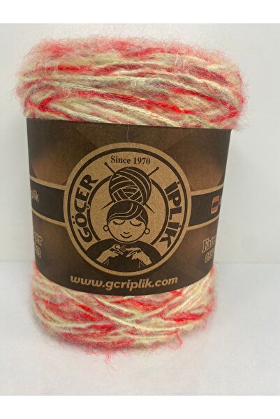 göçer 300 г вовна акрил мохер - червоний зелений колір чіткий