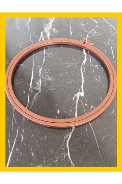 MİR Plastik Vidalı Kasnak Büyük Boy 25 Cm Ahşap Görünümlü Plastik Vidalı Kasnak Nakış Kasnağı