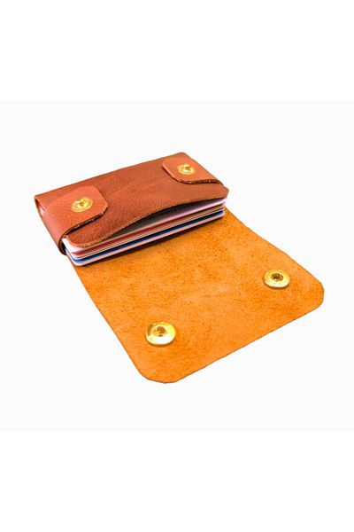 CRASSULA PREMIUM LEATHER Genuine Leather Card Holder with Snap Closure