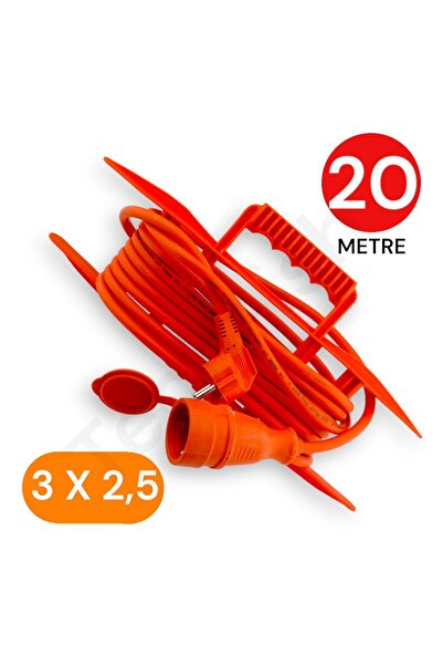 Tek-İş 20 Metre Uzatma Kablosu 3x2,5 MM TTR Bakır Kablo Erkek Fiş-Dişi Fiş Ba...