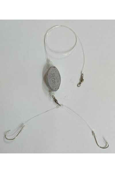 Dragon Eyes Çipura - Mercan Avı Için 2 Iğneli Yılan Dili Hazır Olta Takımı 50 Gr