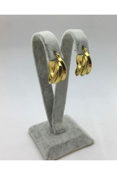 stainles steel Üçlü Kıvrım Halka Çelik Küpe