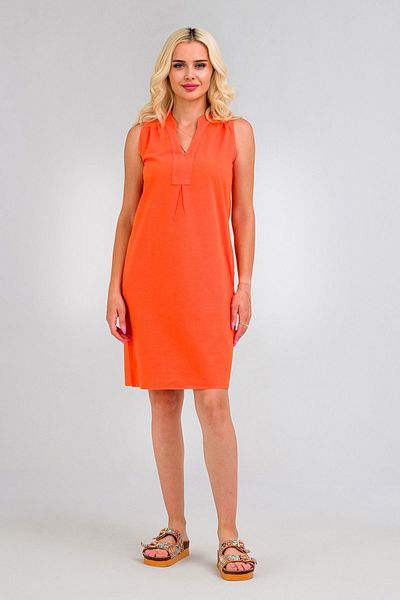 Bold & Young Rochie Portocalie din Bumbac Aspect In In - Cu Buzunare