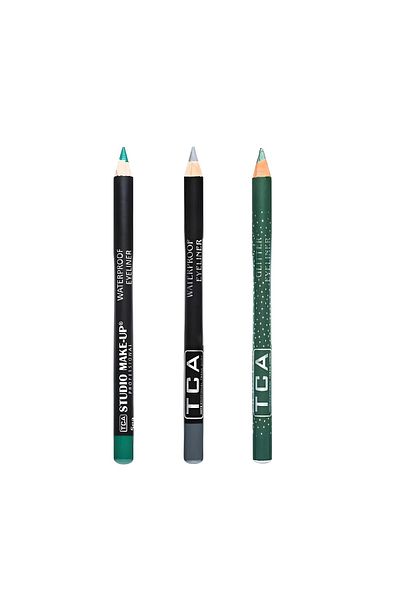 TCA Studio Make Up Ultra Waterproof 3 Different Colors Eyeliner Eye Pencil Set