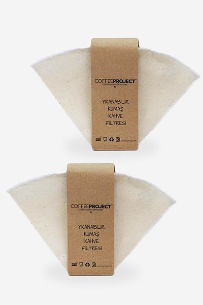 Coffee Project 2-Pack Fabric Coffee Filter |   Eco-Friendly Natural Cloth 1X4