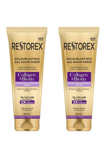 Restorex Kolagenový a biotinový vyplňující krém na vlasy 250 ml 2 kusy