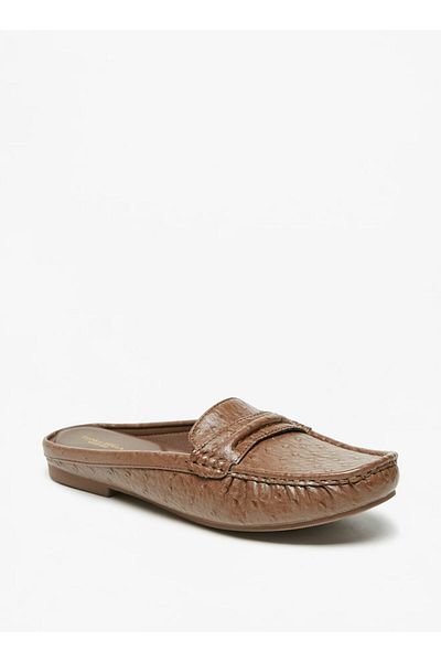 Flora Bella by Shoexpress Textured Slip-On Mules