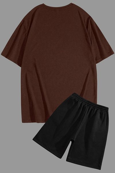 DAXİS Sportwear Company Oversize Women's Tracksuit Set - Printed T-shirt and Shorts Set