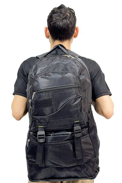 Asker Kolisi 55+10 Litri Black Mountaineer - Rucsac de trekking pentru camping extensibil