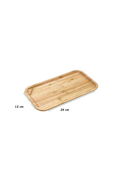 Senin Dükkanın Bamboo Rectangular Presentation Plate - 24 cm x 12 cm Oil Pot Mat - Serving Plate