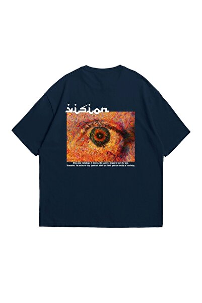 Sekizbiraltı Μπλουζάκι Vision Printed Oversize 24/1 Premium Navy Blue