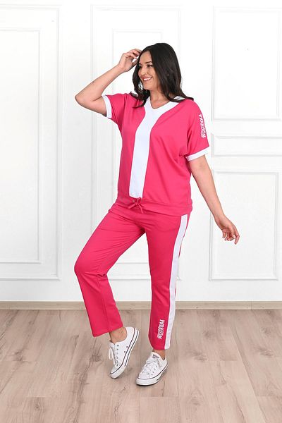 Koza Butik Γυναικείο σετ φόρμας 8016-23 με στάμπα με κοντό μανίκι