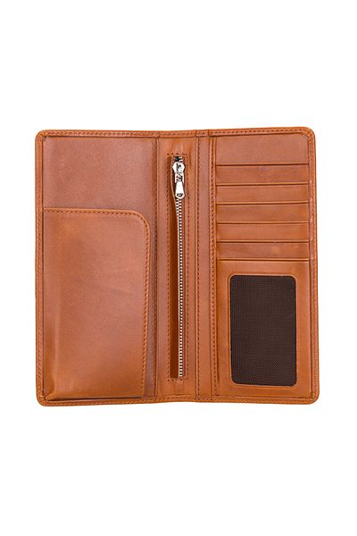 Lev Leather Unisex Γνήσιο Δερμάτινο Χειροποίητο Πορτοφόλι με Θήκη Τηλεφώνου - Όνομα Εγγράψιμο