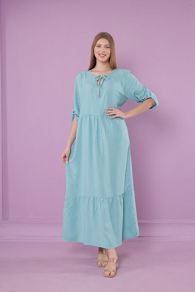 mervemoda Γυναικείο καλοκαιρινό κοντομάνικο υφαντό φόρεμα