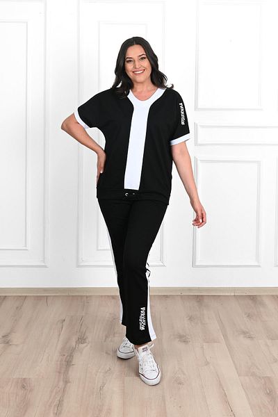 Koza Butik Γυναικείο σετ φόρμας 8016-23 με στάμπα με κοντό μανίκι