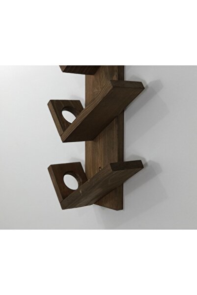 O&A WOOD Doğal Ahşap Vintage Şarap Rafı 4'lü