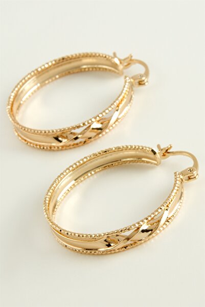 Gold Xuping Lüks Çelik Halka Küpe