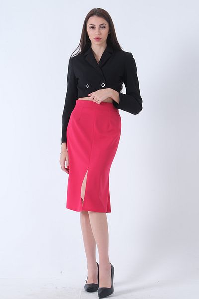 Feminist Fuchsia Pencil Skirt with Front Slit0101061