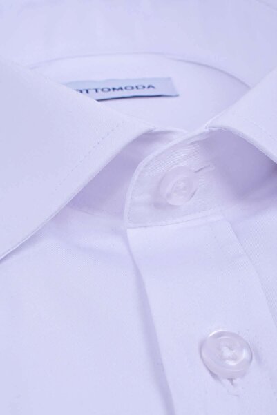 Ottomoda Erkek Beyaz Kısa Kollu Düz Regular Fit Gömlek Ot-cp-21021 Ot-pc-22033