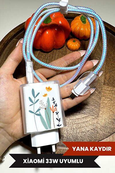 WANNA PROTECT Xiaomi 33w Uyumlu Şeffaf Şarj Başlığı Adaptörü Koruma Kablo Kor...