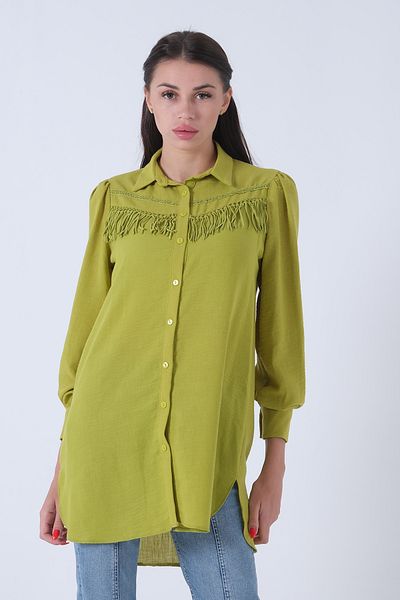 Feminist Tunica Fistic - Detaliu Ciucuri Funie Fata Piept, Model0806189