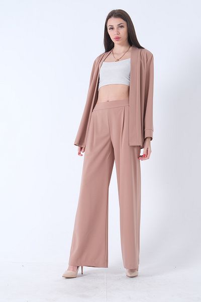 Feminist Kimono Trousers Double Crepe Set Dark Beige0106314