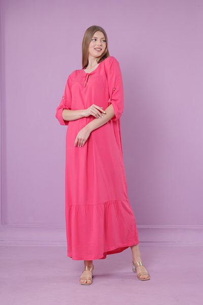mervemoda Γυναικείο καλοκαιρινό κοντομάνικο υφαντό φόρεμα