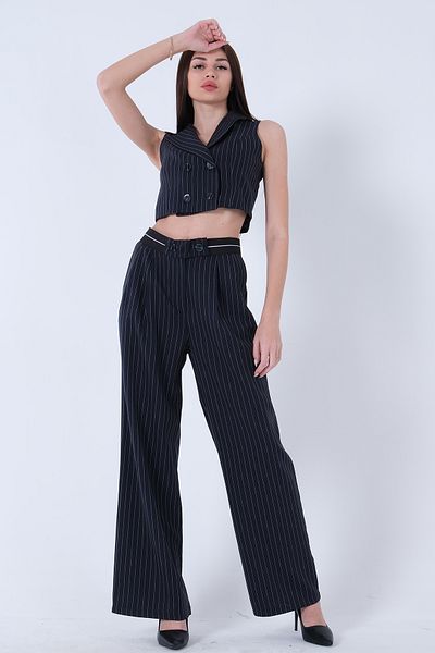 Feminist Vest Suit Navy Blue0301099