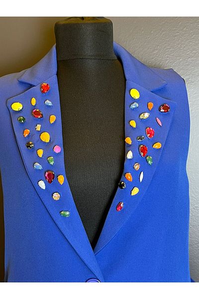 Gönülden Tasarım Vestă de damă cu broderie cu piatră reglabilă