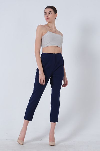 Feminist High Waist Pants Navy Blue03030062