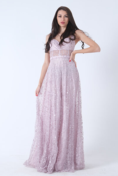 Feminist Lace Halter Strap Evening Dress Lilac1301816