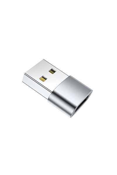 yediseven Usb To Type C Yeni Nesil Şarj Kablosu Başlık Çevirici Dönüştürücü Adaptör Otg Gümüş