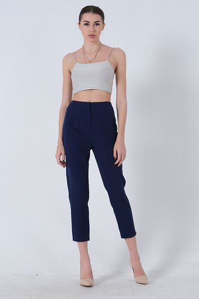 Feminist High Waist Pants Navy Blue03030062