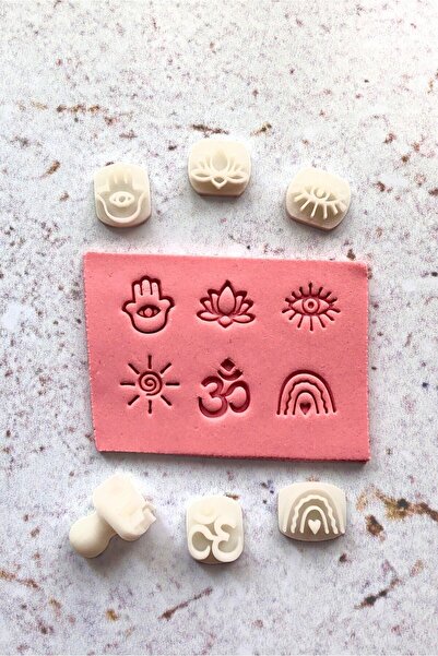 WE3D Mini Bohem Polimer Kil Seramik Hamuru Damga Seti 1,4-1,7cm