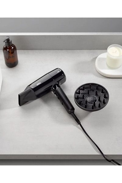 Braun Hair Dryer 2200 W, 2 Tools, Large Diffuser & Nozzle, Pivot Cord Guard, Ionic function HD225SDE