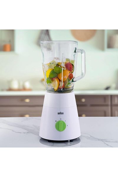 Braun PowerBlend 1 Jug Blender 500W, Glass, 1.5L, 2 speeds + ice crush/pulse function - JB 0153