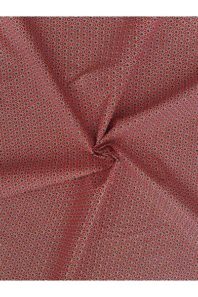 Niks Home %100 Pamuk Desenli Poplin Kumaş - Kırmızı Yıldız - En: 160cm