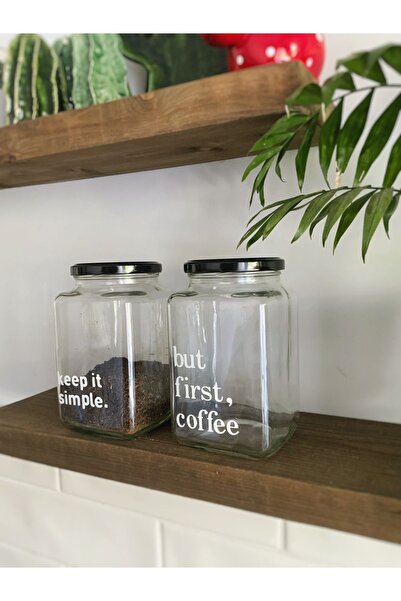 Atölye Merdiven But First Coffee Coffee Jar Decorative Food Jar
