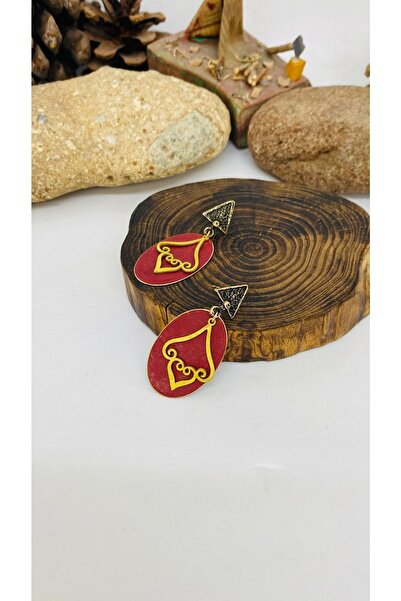 Porsuk Alternatif أقراط نسائية مصنوعة يدويًا من النحاس العرقي