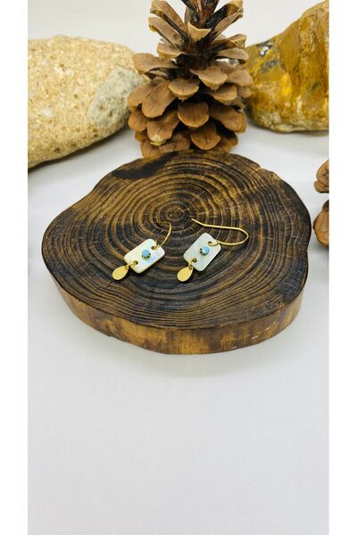 Porsuk Alternatif تصميم يدوي أقراط نسائية من عرق اللؤلؤ