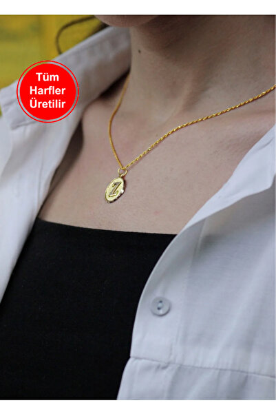DİAMİNE PIRLANTA Altın Madalyon Harf Kolye (TÜM HARFLER YAZILIR)