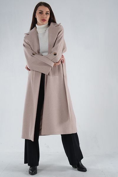 Feminist Oversize Stamp Coat – přední knoflík, barva kamene 0108081
