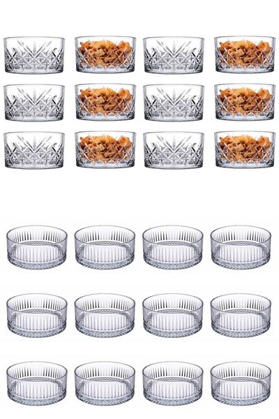 Paşabahçe Elysıa Snack Bowl Set 12-piece 235 cc and 12-piece Timeless Bowl Set 235 cc