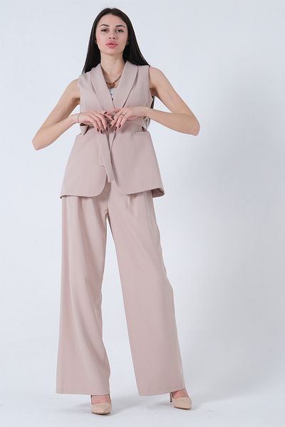 Feminist Casual Trousers Jacket Lined Overalls Suit Stone0309994