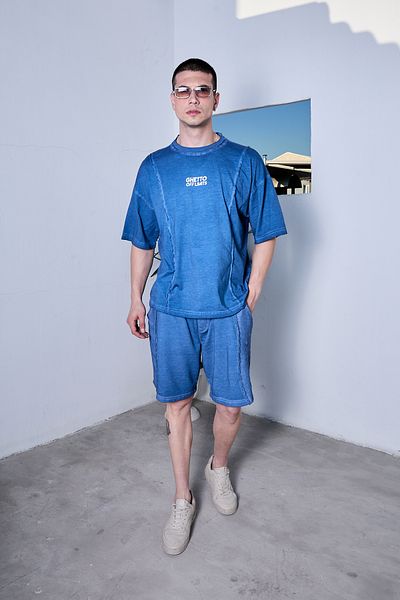 Ghetto off limits Pantaloni scurți reversibili, spălați cu ulei, eleganti