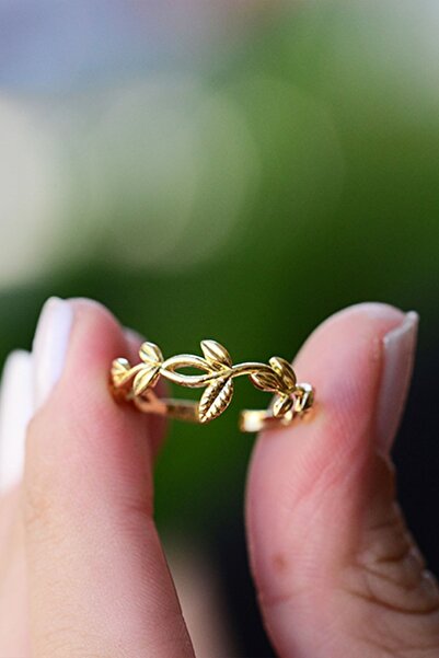 Sahira Jewelry Aşk Sarmaşığı Ayarlanabilir 14k Altın Kaplama Kadın Yüzük